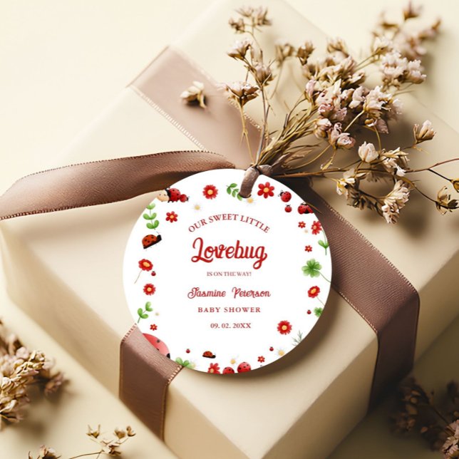 Niedlich Garden kleine Ladybug Babydusche Einladun Geschenkanhänger (Von Creator hochgeladen)