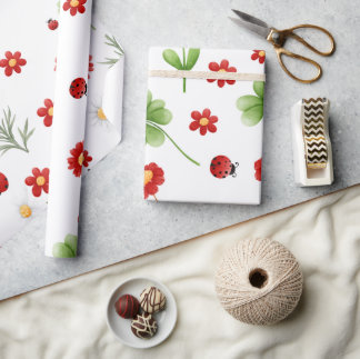 Niedlich Garden kleine Ladybug Babydusche Geschenkpapier