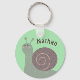 Niedlich Garden Snail Personalisiert Kinder Schlüsselanhänger