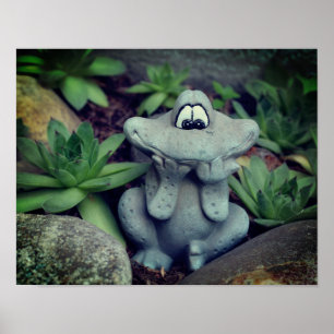 Niedlich Gartenfrosch Sukkulärer Garten Poster