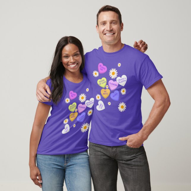 Niedlich Gartenkonversation Herz Valentinisches Sh T-Shirt (Unisex)