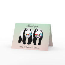 Niedlich Gay Pandas Rainbow Wearing Brillen Danke