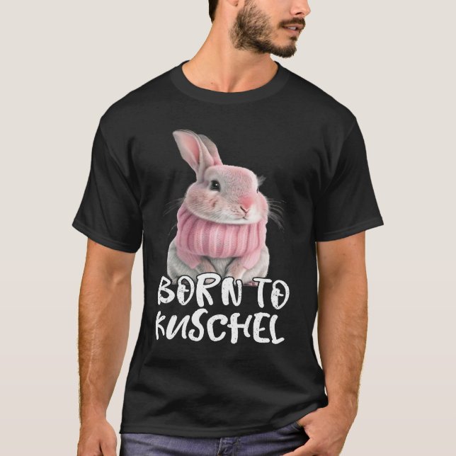Niedlich Geboren für die Cudly Rabbit Winter Rabbi T-Shirt (Vorderseite)