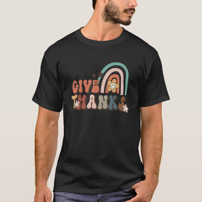 Niedlich gebt Dank Rainbow Danke an alles T-Shirt (Vorderseite)
