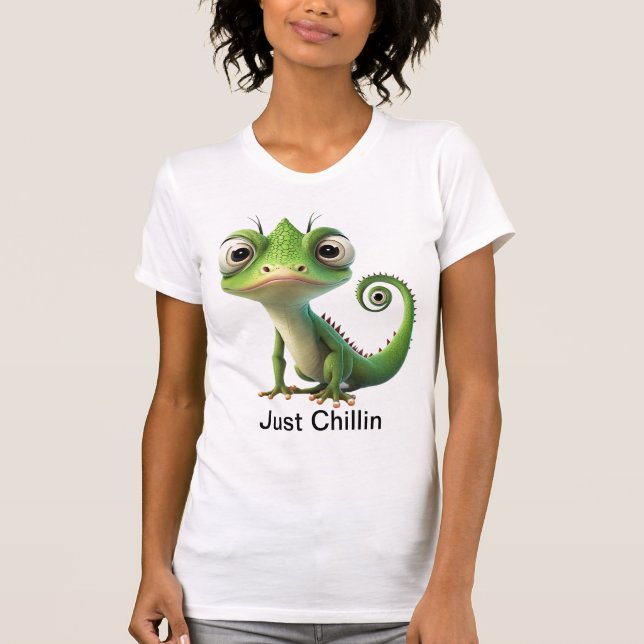 Niedlich Gecko in Pocket - Nur Chillins Lizard-T-S T-Shirt (Vorderseite)