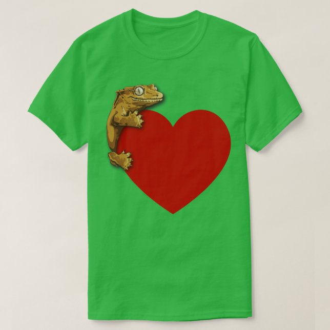 Niedlich Gecko Liebe T-Shirt (Design vorne)