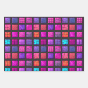 Niedlich gecracktes rosa Mosaik-Keramik Tiles-Must Geschenkpapier Set