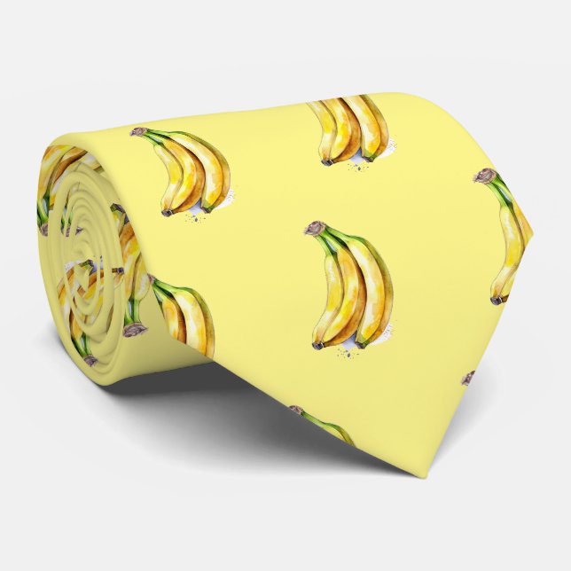 Niedlich geflieste Bananenbaumfrucht Krawatte (Gerollt)