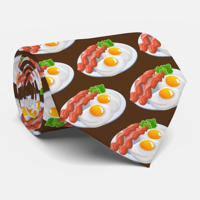Niedlich geflieste Speckeier Frühstücksbuffet Krawatte (Gerollt)