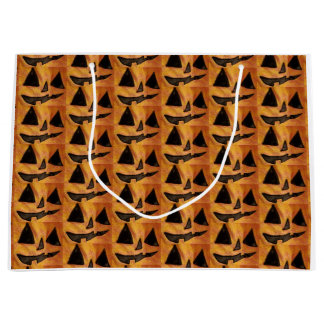 Niedlich gefliester Jack-O-Lantern-Geschenktasche Große Geschenktüte