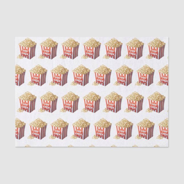 Niedlich gefliestes Popcorn-Party Seidenpapier (Vorderseite)