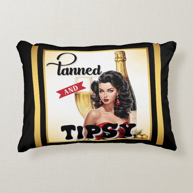 Niedlich gegerbt und Tipsy Pinup Kissen (Vorderseite)