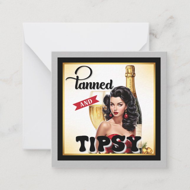 Niedlich gegerbt und Tipsy Pinup Mitteilungskarte (Vorderseite)