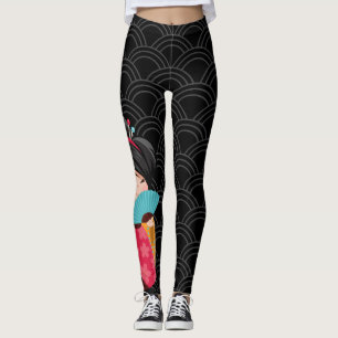Niedlich Geisha * wählen Sie Ihre Hintergrundfarbe Leggings