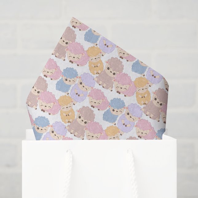 niedlich gekachelte Babydusche  Seidenpapier (Geschenktüte)