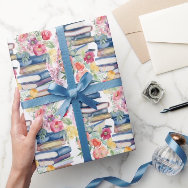 Niedlich gekachelte Büchermuster Geschenkpapier (Schenken)