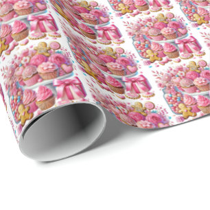 Niedlich gekachelte Leckereien Party Geschenkpapier