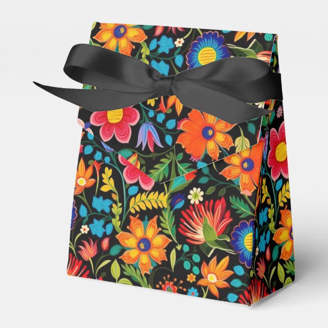 Niedlich gekachelte mexikanische Fiesta-Blume Geschenkschachtel (Vorderseite)