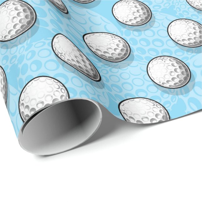 niedlich gekachelter Golfball Geschenkpapier (Rolleneckpunkt)
