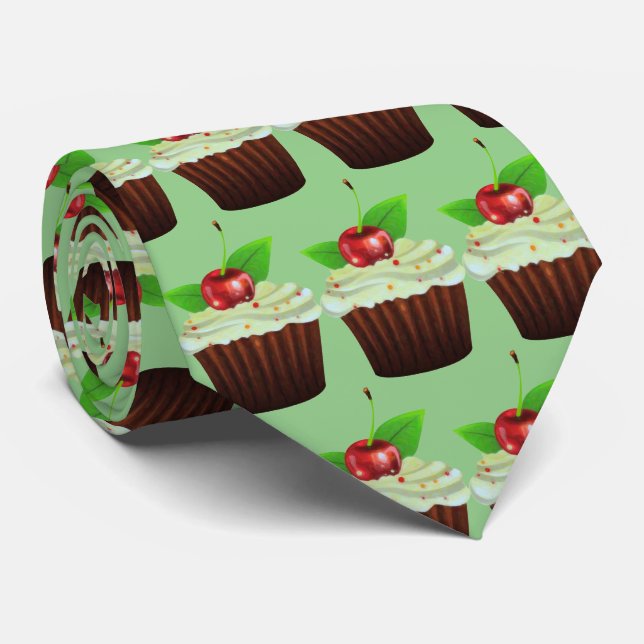 Niedlich gekacheltes Kuchenmuster Krawatte (Gerollt)