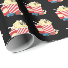 niedlich gekacheltes Popcorn-Muster Geschenkpapier