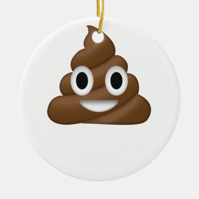 Niedlich Gekackt Emoji Keramik Ornament (Vorne)