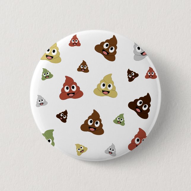 Niedlich Gekackt emoji-lustige Geschenkideen Button (Vorderseite)