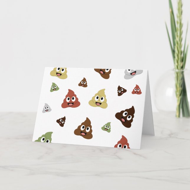 Niedlich Gekackt emoji-lustige Geschenkideen Karte (Vorderseite)