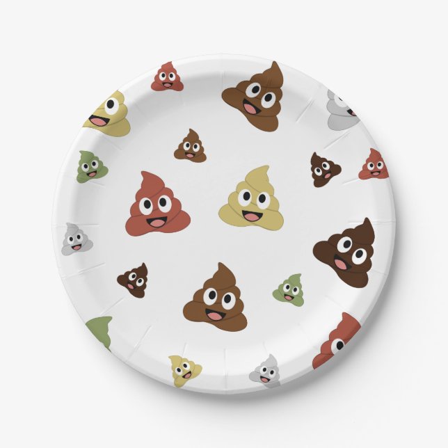 Niedlich Gekackt emoji-lustige Geschenkideen Pappteller (Vorderseite)