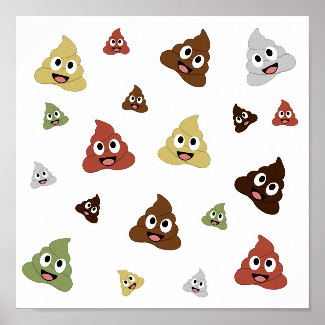 Niedlich Gekackt emoji-lustige Geschenkideen Poster (Vorne)