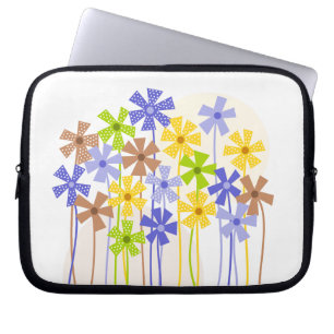 Niedlich-gelb-braune, einfache Blume zeichnend Laptopschutzhülle