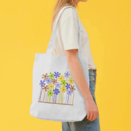 Niedlich-gelb-braune, einfache Blume zeichnend Tragetasche