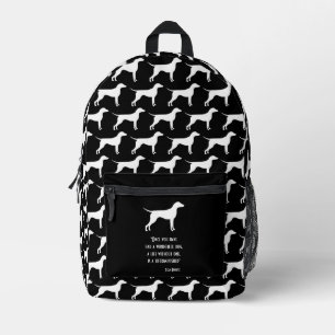 Niedlich-gelb-grüner Dean Koontz-Zitat-Hund Bedruckter Rucksack