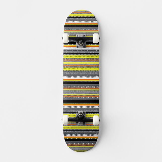 Niedlich-gelb-orange-Aztekenmuster Skateboard (Vorderseite)