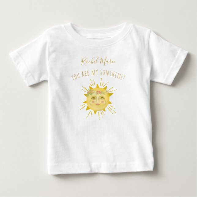 Niedlich Gelb Sie sind mein Sonnenschutzmittel Bab Baby T-shirt (Vorderseite)