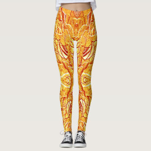 Niedlich gelb strukturiert "Ratti_Creative_Arts" Leggings