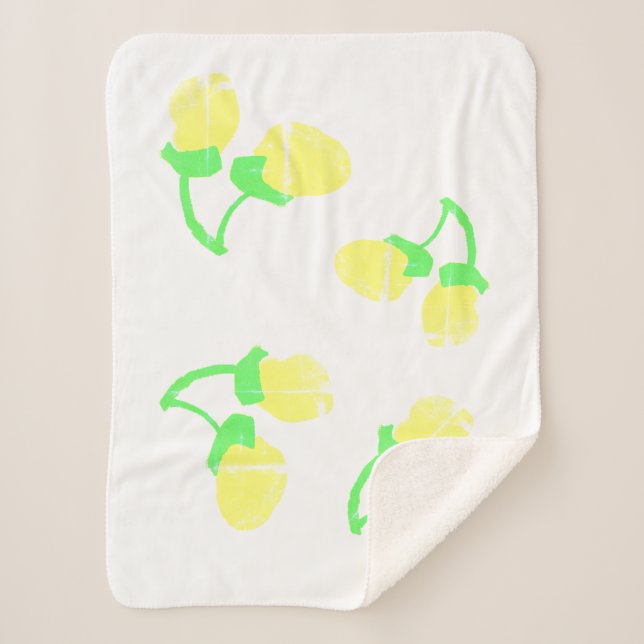 Niedlich-Gelbe Berries Minimalistischer Decken (Vorderseite)