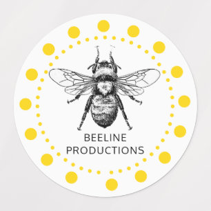 Niedlich-Gelbe Bienenzucht Etiketten