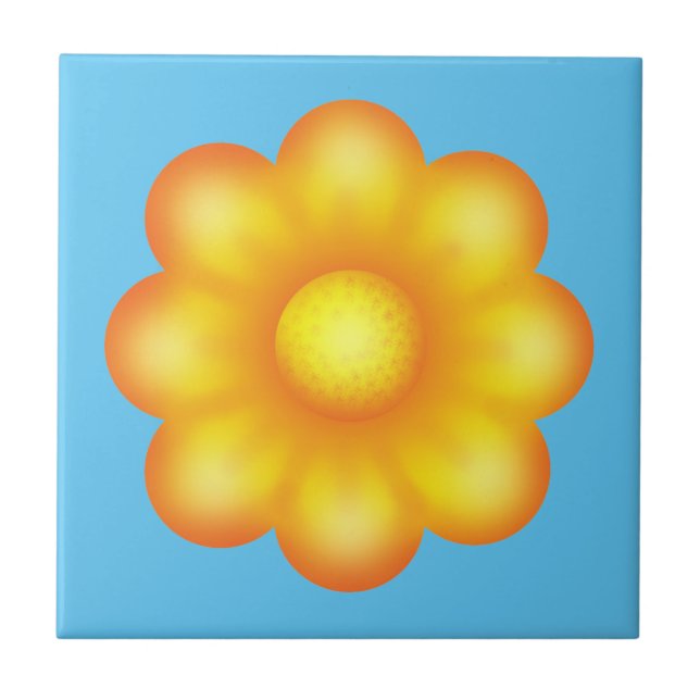 Niedlich-Gelbe Blume Fliese (Vorderseite)