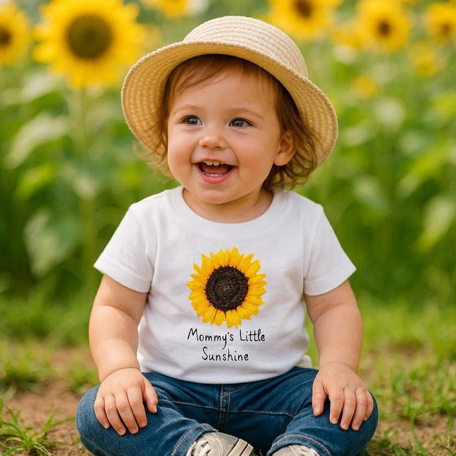 Niedlich Gelbe Blume Sonnenblume Baby T-shirt (Mommy's little sunshine, a darling sunflower t-shirt, perfect for any toddler girl. )