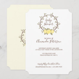 Niedlich-gelbe Blumenkleider Kinderdusche Einladung