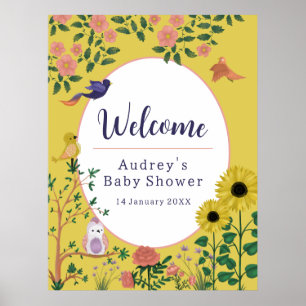 Niedlich Gelbe Blüte Herzlich willkommen im Baby D Poster