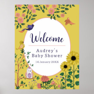 Niedlich Gelbe Blüte Herzlich willkommen im Baby D Poster
