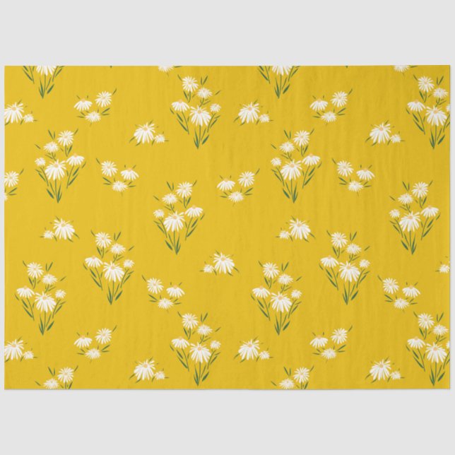 Niedlich-Gelbe Daisy-Blumendecoupage Seidenpapier (Vorderseite)