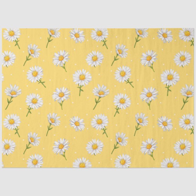 Niedlich-Gelbe Daisy-Blumendecoupage Seidenpapier (Vorderseite)