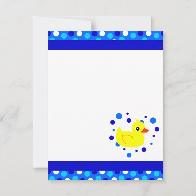 Niedlich-gelbe Ducky-Blue-Flat Vielen Dank, dass S Mitteilungskarte (Vorderseite)