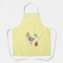 Niedlich-Gelbe Gingham-Hühner-Schürze Schürze