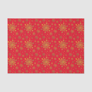 Niedlich Gelbe goldene Weihnachtsschneeflocken Seidenpapier