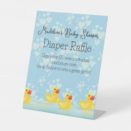 Niedlich-gelbe Gummimatte Babydusche Sockelschild