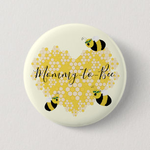 Niedlich Gelbe Honeycomb Herzerkrankung Mama zu Be Button